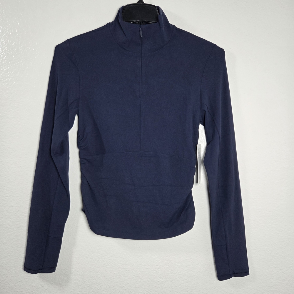 Athleta Transcend Half Zip Pullover Navy Blue Size M NWT